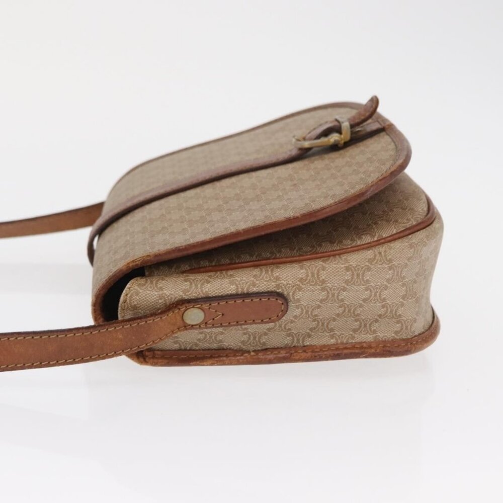 Authentic CELINE Macadam Canvas Shoulder Bag PVC Beige Gold - Picture 11 of 16